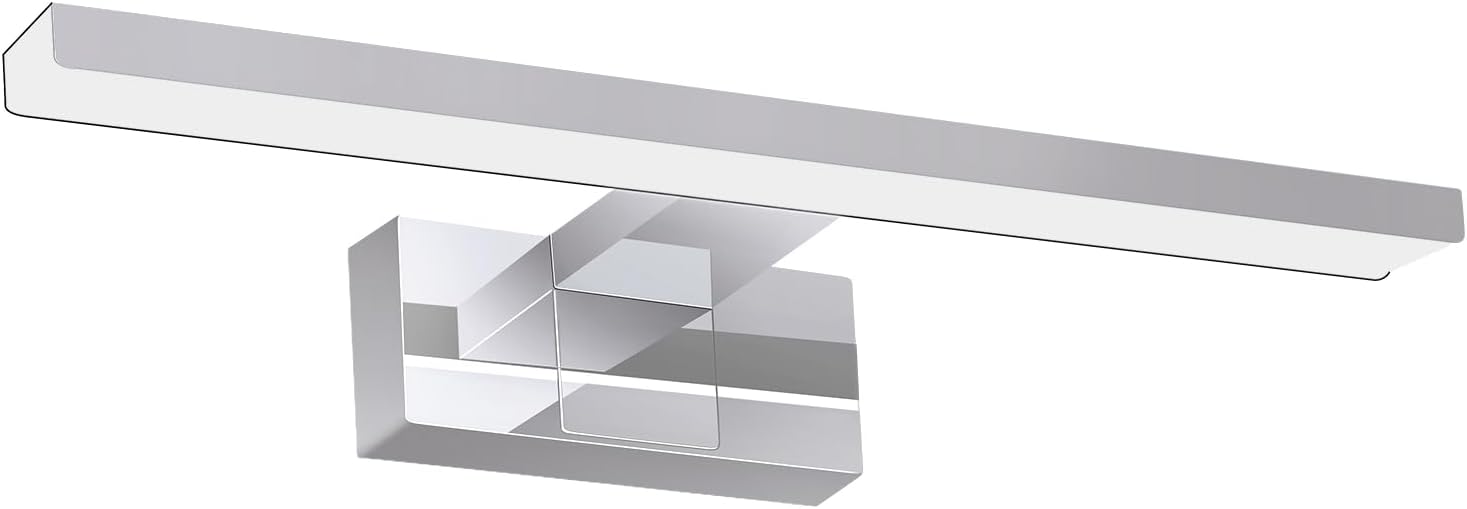 Homefire LED Spiegelleuchte Bad Spiegellampe - Badleuchte Wand 40CM Wandlampe Badezimmer 8W Wasserdicht IP44 Wandleuchte Chrom Modern Neutralweiß 4000K Badlampe Wandmontage für Keller Küche Badschrank - Homefire
