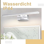 Homefire LED Spiegelleuchte Bad Spiegellampe - Badleuchte Wand 40CM Wandlampe Badezimmer 8W Wasserdicht IP44 Wandleuchte Chrom Modern Neutralweiß 4000K Badlampe Wandmontage für Keller Küche Badschrank - Homefire