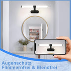 Homefire LED Spiegelleuchte Bad Spiegellampe - Schwarz Badleuchte Wand 40CM Wandlampe Badezimmer 6W Modern Wasserdicht IP44 Wandleuchte Neutralweiß 4000K Badlampe für Keller Küche Badschrank [Energieklasse E] - Homefire