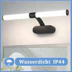 Homefire LED Spiegelleuchte Bad Spiegellampe - Schwarz Badleuchte Wand 40CM Wandlampe Badezimmer 6W Modern Wasserdicht IP44 Wandleuchte Neutralweiß 4000K Badlampe für Keller Küche Badschrank [Energieklasse E] - Homefire