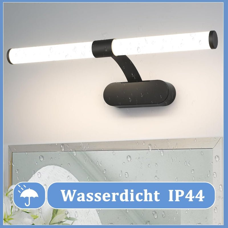 Homefire LED Spiegelleuchte Bad Spiegellampe - Schwarz Badleuchte Wand 40CM Wandlampe Badezimmer 6W Modern Wasserdicht IP44 Wandleuchte Neutralweiß 4000K Badlampe für Keller Küche Badschrank [Energieklasse E] - Homefire