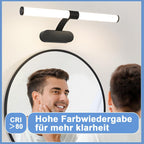 Homefire LED Spiegelleuchte Bad Spiegellampe - Schwarz Badleuchte Wand 40CM Wandlampe Badezimmer 6W Modern Wasserdicht IP44 Wandleuchte Neutralweiß 4000K Badlampe für Keller Küche Badschrank [Energieklasse E] - Homefire