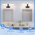 Homefire LED Spiegelleuchte Bad Spiegellampe - Schwarz Badleuchte Wand 40CM Wandlampe Badezimmer 6W Modern Wasserdicht IP44 Wandleuchte Neutralweiß 4000K Badlampe für Keller Küche Badschrank [Energieklasse E] - Homefire