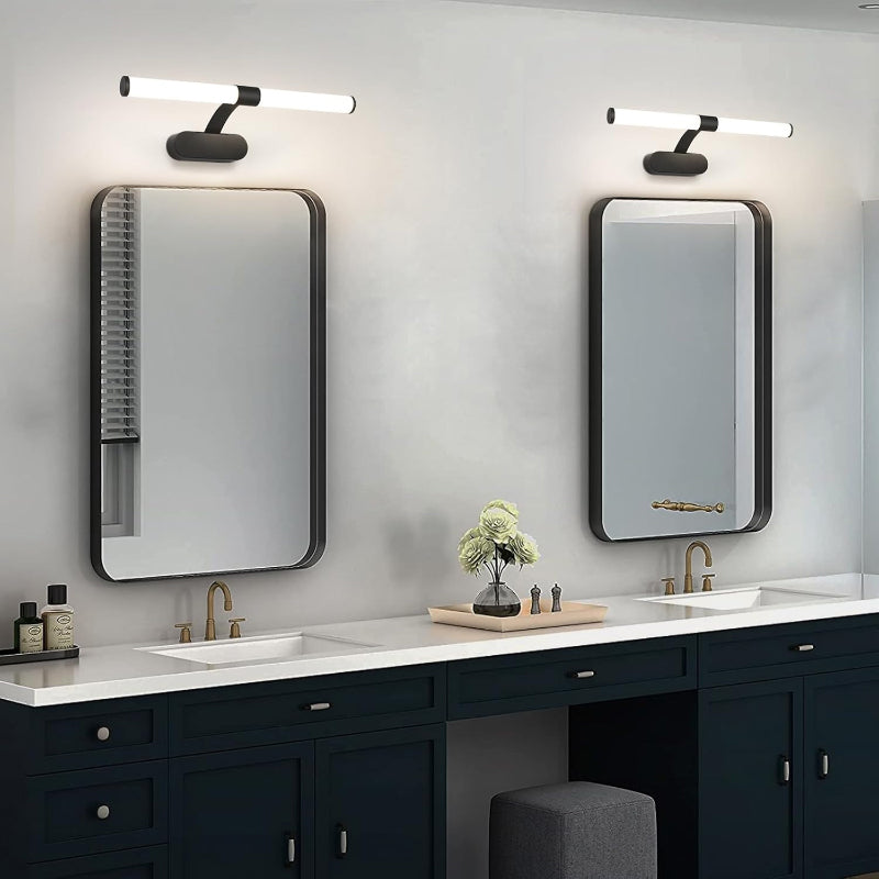 Homefire LED Spiegelleuchte Bad Spiegellampe - Schwarz Badleuchte Wand 40CM Wandlampe Badezimmer 6W Modern Wasserdicht IP44 Wandleuchte Neutralweiß 4000K Badlampe für Keller Küche Badschrank [Energieklasse E] - Homefire