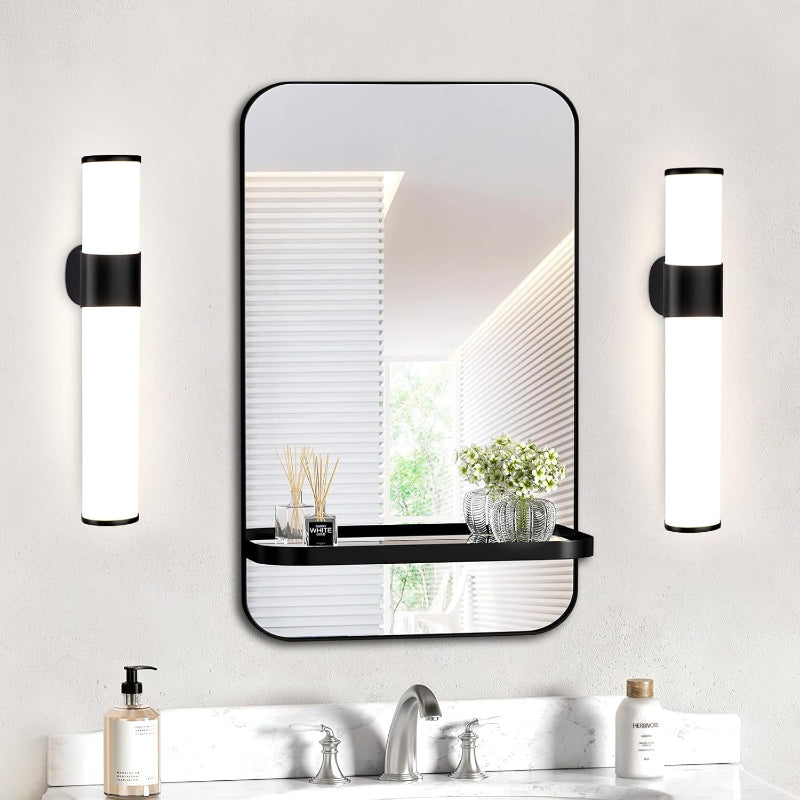 Homefire LED Spiegelleuchte Bad Wandlampe - 6W Spiegellampe Badleuchte Wand 35CM Badezimmer Wasserdicht IP44 Chrom Modern Neutralweiß 4000K Badlampe Wandleuchte für Keller Küche Badschrank [Energieklasse F] - Homefire