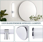 Homefire LED Spiegelleuchte Bad Wandlampe - 6W Spiegellampe Badleuchte Wand 35CM Badezimmer Wasserdicht IP44 Chrom Modern Neutralweiß 4000K Badlampe Wandleuchte für Keller Küche Badschrank [Energieklasse F] - Homefire