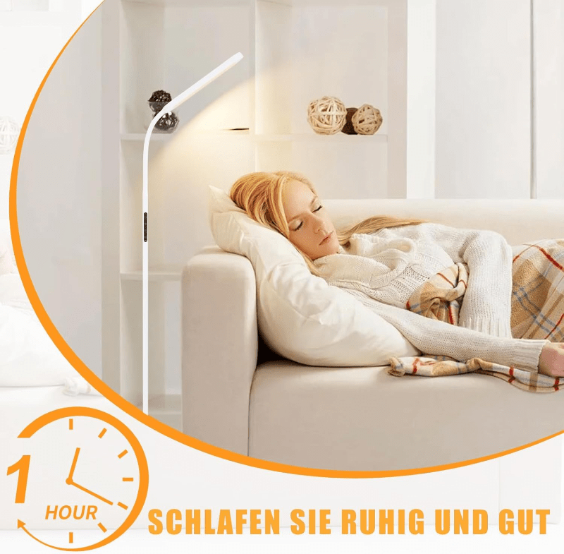 Homefire LED Stehlampe Dimmbar Standleuchte - Standleuchte 11W Weiß 3000K-6500K 5 Farbtemperaturen 5 Helligkeiten Drehbar Leselampe Touch Control 1H Timer Bodenlampe für Wohnzimmer Kinderzimmer Sofa - Homefire