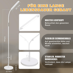 Homefire LED Stehlampe Dimmbar Standleuchte - Standleuchte 11W Weiß 3000K-6500K 5 Farbtemperaturen 5 Helligkeiten Drehbar Leselampe Touch Control 1H Timer Bodenlampe für Wohnzimmer Kinderzimmer Sofa - Homefire