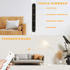 Homefire LED Stehlampe Dimmbar Standleuchte - Standleuchte 11W Weiß 3000K-6500K 5 Farbtemperaturen 5 Helligkeiten Drehbar Leselampe Touch Control 1H Timer Bodenlampe für Wohnzimmer Kinderzimmer Sofa - Homefire