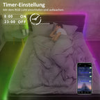 Homefire LED Strip 30M Selbstklebend Bluetooth RGB LED Streifen mit App-Steuerung LED Lichtband Sync mit 4 Musik Empfindlichkeit Flexibel LED Lichterkette für Küche Party Schrankdeko Zuhause (2x15M) - Homefire