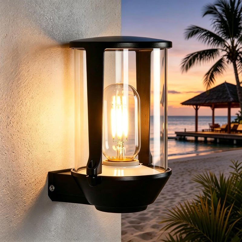 Homefire LED Wandlampe Aussen Außenwandleuchte - Wandleuchte IP65 E27 Schwarz Wasserdichte Aussenlampe Aussenleuchten Wandbeleuchtung für Hauswand Balkon Flur Wand MAX.40W ohne Leuchtmittel - Homefire