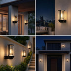 Homefire LED Wandlampe Aussen Außenwandleuchte - Wandleuchte IP65 E27 Schwarz Wasserdichte Aussenlampe Aussenleuchten Wandbeleuchtung für Hauswand Balkon Flur Wand MAX.40W ohne Leuchtmittel - Homefire