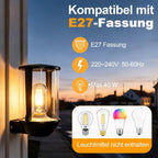 Homefire LED Wandlampe Aussen Außenwandleuchte - Wandleuchte IP65 E27 Schwarz Wasserdichte Aussenlampe Aussenleuchten Wandbeleuchtung für Hauswand Balkon Flur Wand MAX.40W ohne Leuchtmittel - Homefire