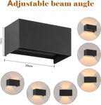 Homefire LED Wandleuchte Aussen Wandlampe - 4ER 2 Flammig Außenwandleuchte Schwarz IP65 Wasserdicht Aussenlampe 3000K Up Down Wandleuchten Innen/Aussen G9 Flurlampe für Hauswand Treppenhaus - Homefire