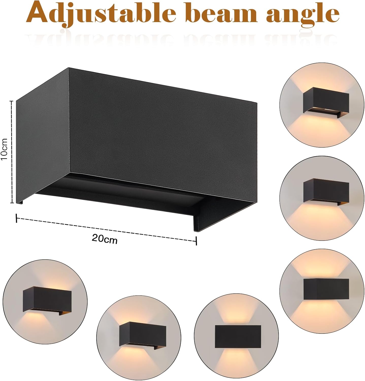 Homefire LED Wandleuchte Aussen Wandlampe - 4ER 2 Flammig Außenwandleuchte Schwarz IP65 Wasserdicht Aussenlampe 3000K Up Down Wandleuchten Innen/Aussen G9 Flurlampe für Hauswand Treppenhaus - Homefire