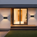 Homefire LED Wandleuchte Aussen Wandlampe - 4ER 2 Flammig Außenwandleuchte Schwarz IP65 Wasserdicht Aussenlampe 3000K Up Down Wandleuchten Innen/Aussen G9 Flurlampe für Hauswand Treppenhaus - Homefire