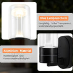 Homefire LED Wandleuchte Aussen Wandlampe - Außenlampe Schwarz IP65 Wasserdichte Außenwandleuchte 10W 3000K Aussenlampe Außenbeleuchtung Hauswand Terrasse Haus Treppenhaus Flur - Homefire