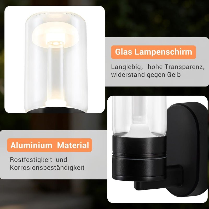 Homefire LED Wandleuchte Aussen Wandlampe - Außenlampe Schwarz IP65 Wasserdichte Außenwandleuchte 10W 3000K Aussenlampe Außenbeleuchtung Hauswand Terrasse Haus Treppenhaus Flur - Homefire