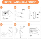 Homefire LED Wandleuchte Außenleuchte Wand - Außenwandleuchte IP65 Up Down 10W 3000K Wandbeleuchtung Aussenleuchten Hauswand Wandlichter für Garten Terrasse Haus Treppenhaus Balkon Eingang - Homefire