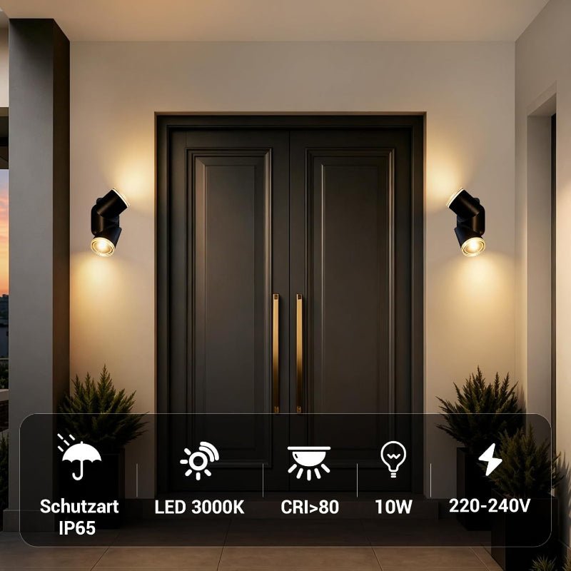 Homefire LED Wandleuchte Außenleuchte Wand - Außenwandleuchte IP65 Up Down 10W 3000K Wandbeleuchtung Aussenleuchten Hauswand Wandlichter für Garten Terrasse Haus Treppenhaus Balkon Eingang - Homefire