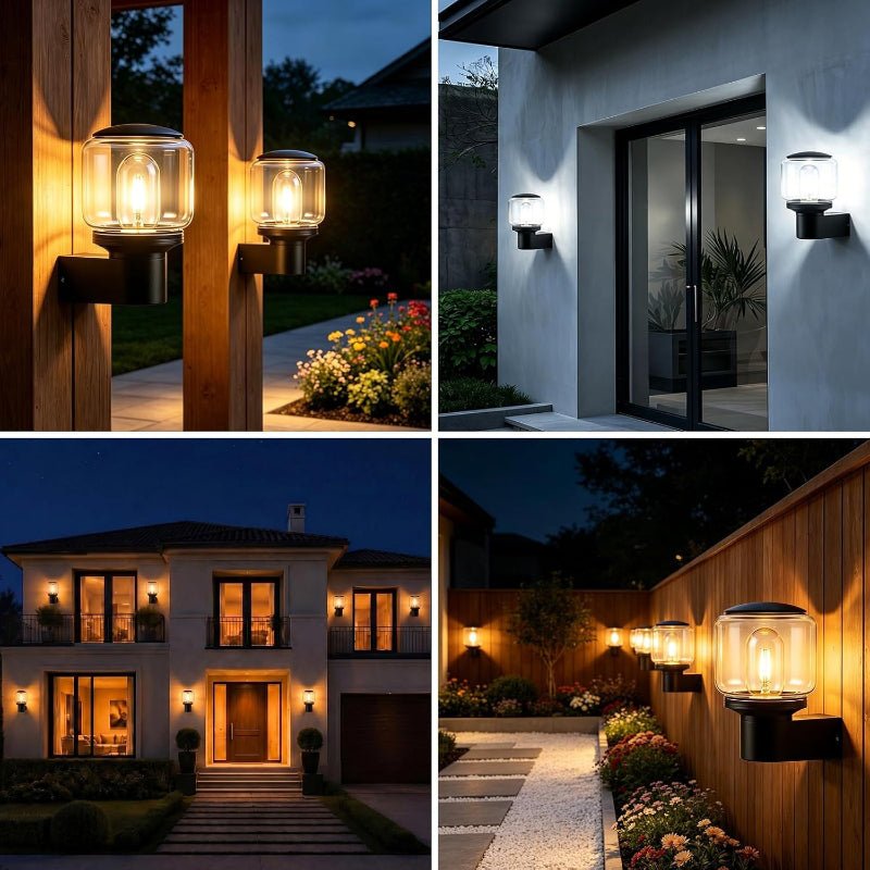 Homefire LED Wandleuchte Innen & Aussen - Wandbeleuchtung E27 Terrassenbeleuchtung IP65 Wandlampe Hauswand AußEnlampe Wand Outdoor Wall AußEnleuchte Balkon Schlafzimmer MAX.40W ohne Leuchtmittel - Homefire