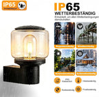 Homefire LED Wandleuchte Innen & Aussen - Wandbeleuchtung E27 Terrassenbeleuchtung IP65 Wandlampe Hauswand AußEnlampe Wand Outdoor Wall AußEnleuchte Balkon Schlafzimmer MAX.40W ohne Leuchtmittel - Homefire