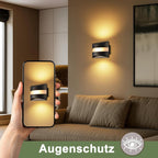 Homefire LED Wandleuchte Innen Schwarz - Wandlampe Up and Down Leuchten 5W 3000K Warmweiß Wandleuchten Industrial Treppenhaus Beleuchtung Aus Metall+Acryl Wandbeleuchtung für Flur Schlafzimmer Küche - Homefire