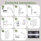 Homefire LED Wandleuchte Innen Schwarz - Wandlampe Up and Down Leuchten 5W 3000K Warmweiß Wandleuchten Industrial Treppenhaus Beleuchtung Aus Metall+Acryl Wandbeleuchtung für Flur Schlafzimmer Küche - Homefire