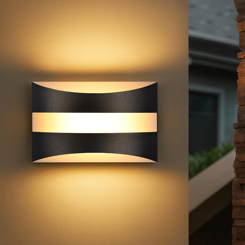 Homefire LED Wandleuchte Innen Schwarz - Wandlampe Up and Down Leuchten 5W 3000K Warmweiß Wandleuchten Industrial Treppenhaus Beleuchtung Aus Metall+Acryl Wandbeleuchtung für Flur Schlafzimmer Küche - Homefire