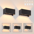 Homefire LED Wandleuchte Innen Wandlampe - 2ER Außenwandleuchten Schwarz Wandbeleuchtung Aussen Aussenlampe Up Down IP65 Außenlampe 3000K Warmweiß Ausenbeleutung G9 für Hauswand Treppenhaus Flur [Energieklasse F] - Homefire
