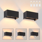 Homefire LED Wandleuchte Innen Wandlampe - 2ER Außenwandleuchten Schwarz Wandbeleuchtung Aussen Aussenlampe Up Down IP65 Außenlampe 3000K Warmweiß Ausenbeleutung G9 für Hauswand Treppenhaus Flur [Energieklasse F] - Homefire