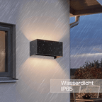 Homefire LED Wandleuchte Innen Wandlampe - 2ER Außenwandleuchten Schwarz Wandbeleuchtung Aussen Aussenlampe Up Down IP65 Außenlampe 3000K Warmweiß Ausenbeleutung G9 für Hauswand Treppenhaus Flur [Energieklasse F] - Homefire