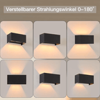 Homefire LED Wandleuchte Innen Wandlampe - 2ER Außenwandleuchten Schwarz Wandbeleuchtung Aussen Aussenlampe Up Down IP65 Außenlampe 3000K Warmweiß Ausenbeleutung G9 für Hauswand Treppenhaus Flur [Energieklasse F] - Homefire