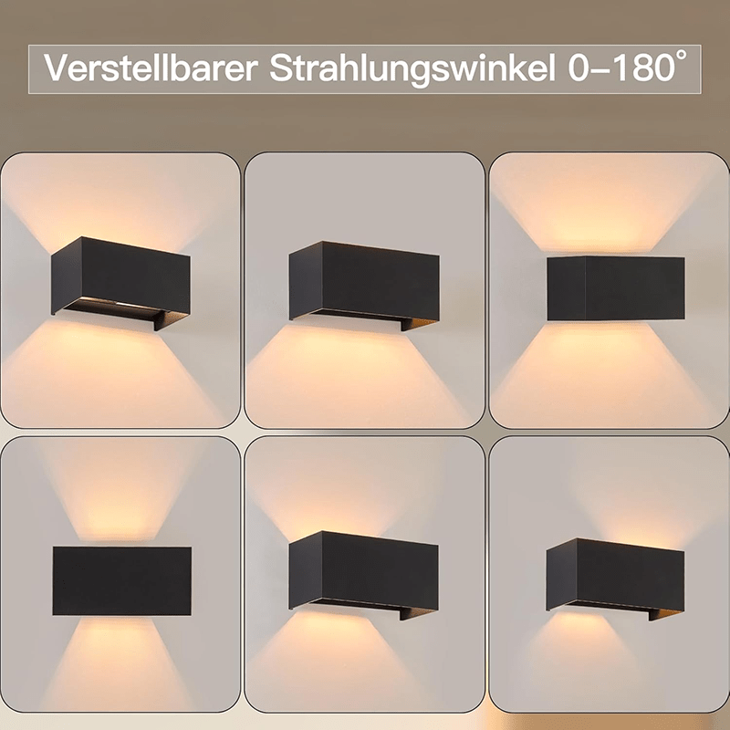 Homefire LED Wandleuchte Innen Wandlampe - 2ER Außenwandleuchten Schwarz Wandbeleuchtung Aussen Aussenlampe Up Down IP65 Außenlampe 3000K Warmweiß Ausenbeleutung G9 für Hauswand Treppenhaus Flur [Energieklasse F] - Homefire