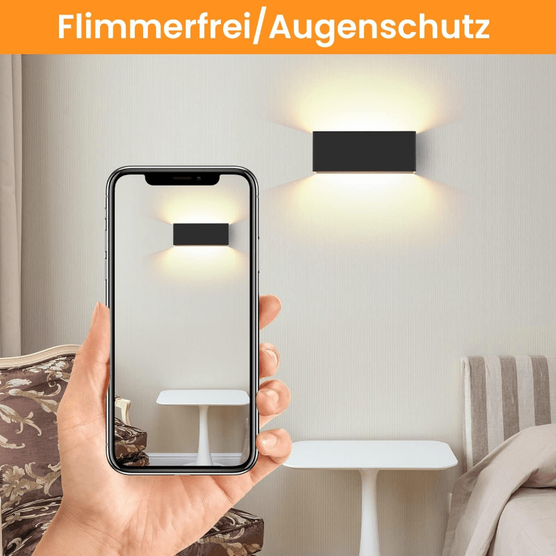 Homefire LED Wandleuchte Innen Wandlampe - 5W Wandbeleuchtung Schwarz Wandstrahler Up Down Flurlampe Wand Treppenlampe Einstellbarer Strahl 3000K Warmweiß für Schlafzimmer Treppenhaus Flur Wohnzimmer [Energieklasse F] - Homefire