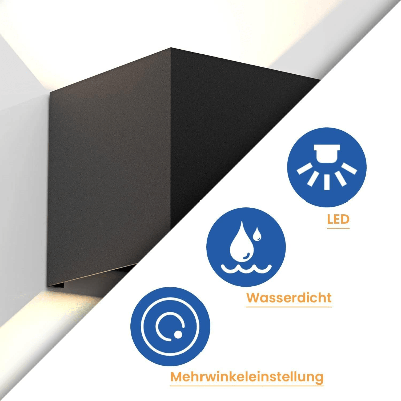 Homefire LED Wandleuchte Innen Wandlampe - 6ER Außenwandleuchten Schwarz Wandbeleuchtung Aussen 5W Aussenlampe Up Down Wandstrahler IP65 Außenbeleuchtung 3000K Warmweiß für Hauswand Treppenhaus Garten [Energieklasse G] - Homefire