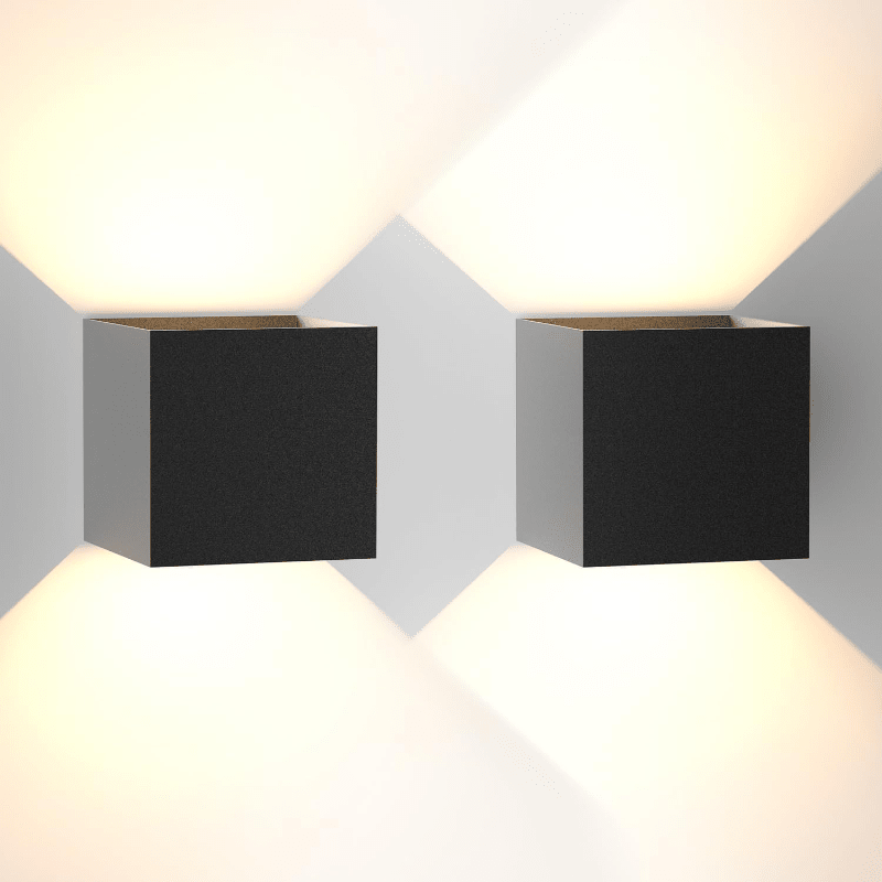 Homefire LED Wandleuchte Innen Wandlampe - 6ER Außenwandleuchten Schwarz Wandbeleuchtung Aussen 5W Aussenlampe Up Down Wandstrahler IP65 Außenbeleuchtung 3000K Warmweiß für Hauswand Treppenhaus Garten [Energieklasse G] - Homefire