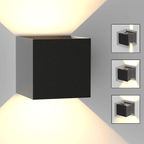 Homefire LED Wandleuchte Innen Wandlampe - 6ER Außenwandleuchten Schwarz Wandbeleuchtung Aussen 5W Aussenlampe Up Down Wandstrahler IP65 Außenbeleuchtung 3000K Warmweiß für Hauswand Treppenhaus Garten [Energieklasse G] - Homefire
