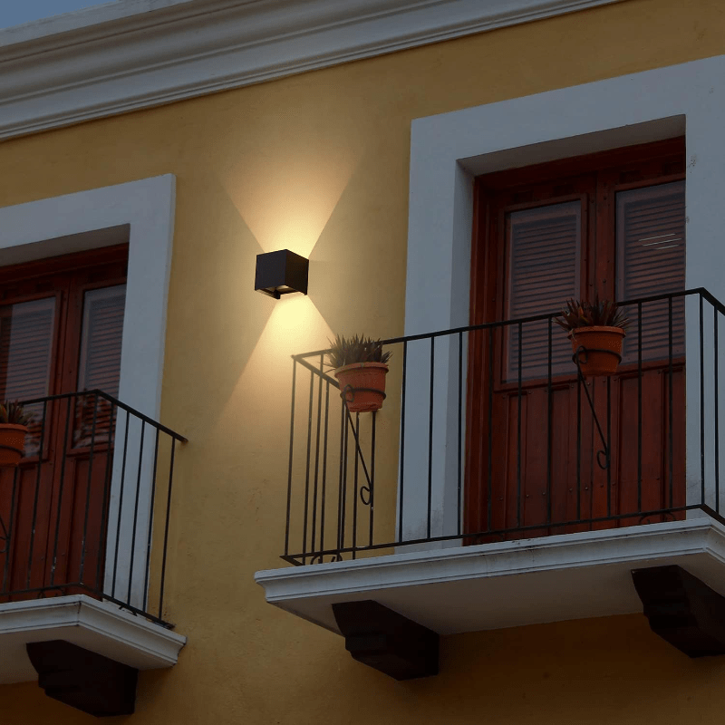 Homefire LED Wandleuchte Innen Wandlampe - 6ER Außenwandleuchten Schwarz Wandbeleuchtung Aussen 5W Aussenlampe Up Down Wandstrahler IP65 Außenbeleuchtung 3000K Warmweiß für Hauswand Treppenhaus Garten [Energieklasse G] - Homefire