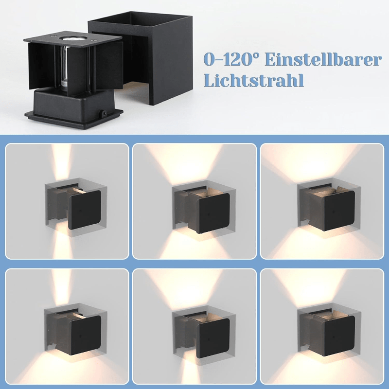 Homefire LED Wandleuchte innen Wandlampe aussen: 2er Set Außenwandleuchte Schwarz Up Down Aussenlampe Wand mit austauschbarer G9 IP65 Außenleuchte Außenlampe 3000K Aussen Wandbeleuchtung für Hauswand [Energieklasse F] - Homefire