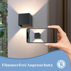 Homefire LED Wandleuchte innen Wandlampe aussen: 2er Set Außenwandleuchte Schwarz Up Down Aussenlampe Wand mit austauschbarer G9 IP65 Außenleuchte Außenlampe 3000K Aussen Wandbeleuchtung für Hauswand [Energieklasse F] - Homefire