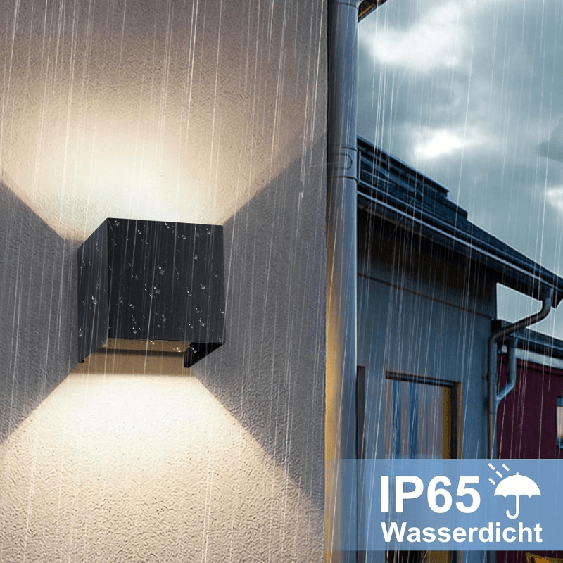 Homefire LED Wandleuchte innen Wandlampe aussen: 2er Set Außenwandleuchte Schwarz Up Down Aussenlampe Wand mit austauschbarer G9 IP65 Außenleuchte Außenlampe 3000K Aussen Wandbeleuchtung für Hauswand [Energieklasse F] - Homefire