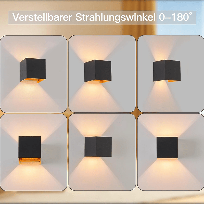 Homefire LED Wandleuchte Innen Wandlampe - Aussenlampe Schwarz Gold Wandbeleuchtung Aussen Außenwandleuchte Up Down IP65 Wandstrahler 3000K Warmweiß Außenlampe G9 für Hauswand Treppenhaus Flur Garten [Energieklasse F] - Homefire
