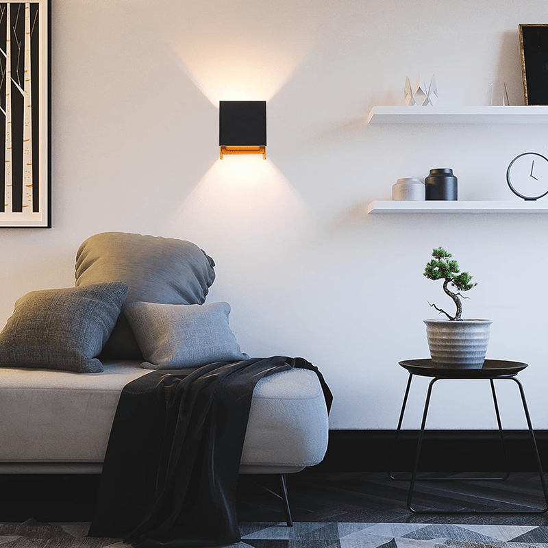 Homefire LED Wandleuchte Innen Wandlampe - Aussenlampe Schwarz Gold Wandbeleuchtung Aussen Außenwandleuchte Up Down IP65 Wandstrahler 3000K Warmweiß Außenlampe G9 für Hauswand Treppenhaus Flur Garten [Energieklasse F] - Homefire