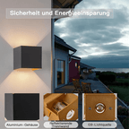 Homefire LED Wandleuchte Innen Wandlampe - Aussenlampe Schwarz Gold Wandbeleuchtung Aussen Außenwandleuchte Up Down IP65 Wandstrahler 3000K Warmweiß Außenlampe G9 für Hauswand Treppenhaus Flur Garten [Energieklasse F] - Homefire