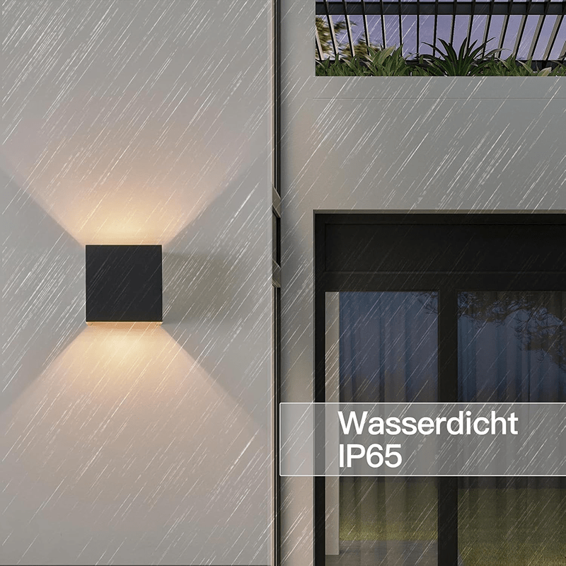 Homefire LED Wandleuchte Innen Wandlampe - Aussenlampe Schwarz Gold Wandbeleuchtung Aussen Außenwandleuchte Up Down IP65 Wandstrahler 3000K Warmweiß Außenlampe G9 für Hauswand Treppenhaus Flur Garten [Energieklasse F] - Homefire