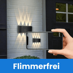Homefire LED Wandleuchte Innen Wandlampe - Aussenlampe Schwarz Wandbeleuchtung Aussen 7W Außenlampe IP54 Außenleuchte Up Down Wandstrahler 3000K Warmweiß Außenwandleuchte für Hauswand Garten Flur [Energieklasse E] - Homefire