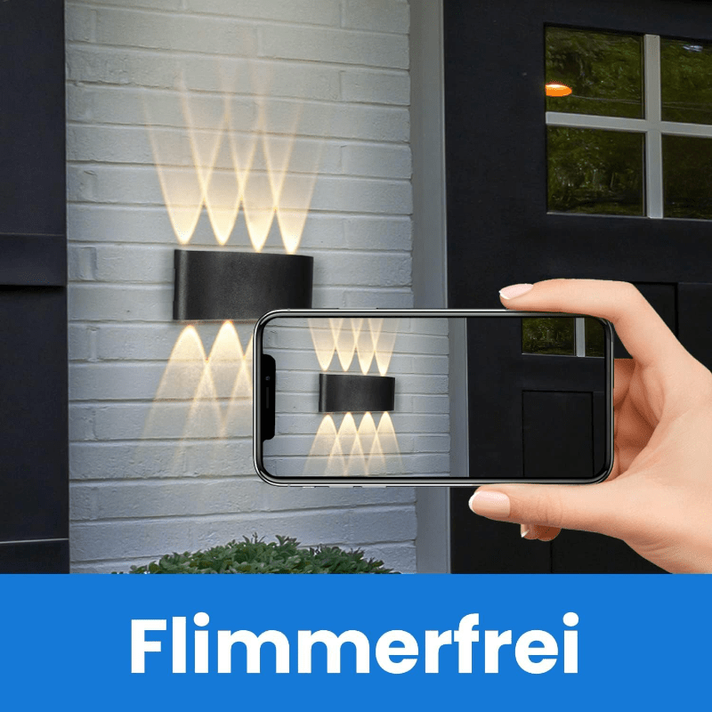 Homefire LED Wandleuchte Innen Wandlampe - Aussenlampe Schwarz Wandbeleuchtung Aussen 7W Außenlampe IP54 Außenleuchte Up Down Wandstrahler 3000K Warmweiß Außenwandleuchte für Hauswand Garten Flur [Energieklasse E] - Homefire