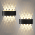 Homefire LED Wandleuchte Innen Wandlampe - Aussenlampe Schwarz Wandbeleuchtung Aussen 7W Außenlampe IP54 Außenleuchte Up Down Wandstrahler 3000K Warmweiß Außenwandleuchte für Hauswand Garten Flur [Energieklasse E] - Homefire