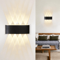 Homefire LED Wandleuchte Innen Wandlampe - Aussenlampe Schwarz Wandbeleuchtung Aussen 7W Außenlampe IP54 Außenleuchte Up Down Wandstrahler 3000K Warmweiß Außenwandleuchte für Hauswand Garten Flur [Energieklasse E] - Homefire